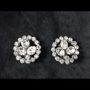 Coro Signed Vintage Clip-on Rhinestone Earrings